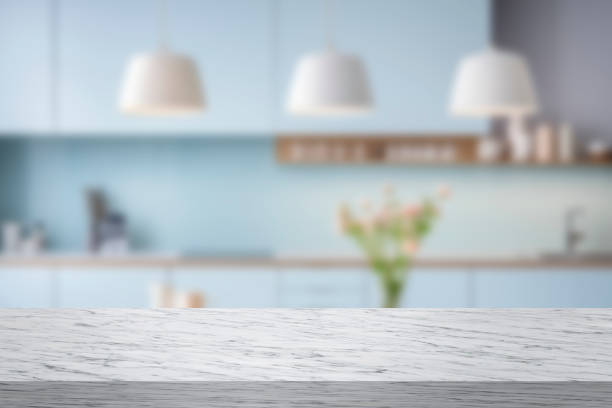 Kitchen table marble top shelf product presentation 3D template