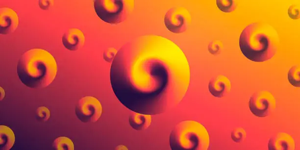 Vector illustration of Abstract gradient background with Orange spirals