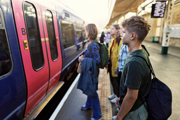 istock Family getting in the train on Bath train station 1781690969