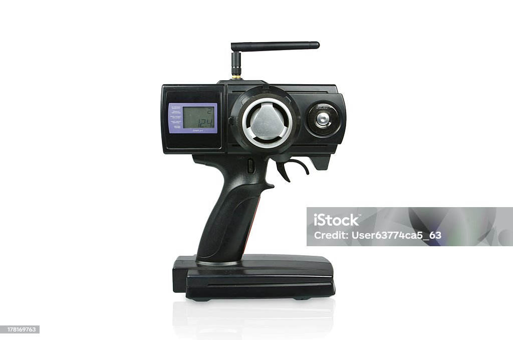 Radio controlled (RC) transmitter for model cars Radio controlled (RC) transmitter for model cars isolated on white background Radio Controlled Handset Stock Photo