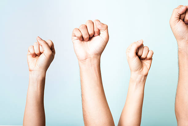 istock Arms hands up meaning human right, success team, motivation, persevere 178170100