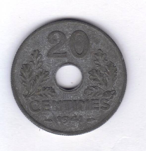istock Numismatic Coin: 1941 France 20 Centimes Denomination View 178171505