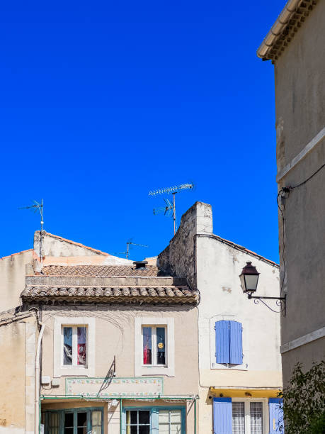 Street view of old village Saint-Remy-de-Provence in France Street view of old village Saint-Remy-de-Provence in France nostradamus stock pictures, royalty-free photos & images