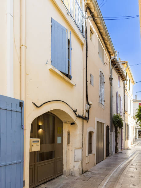 Street view of old village Saint-Remy-de-Provence in France Street view of old village Saint-Remy-de-Provence in France nostradamus stock pictures, royalty-free photos & images