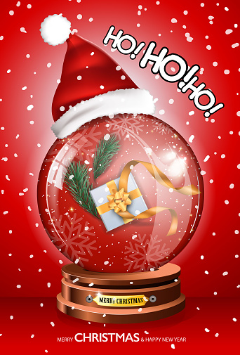 Drawn of vector Christmas snow globe. This file of transparent and created by illustrator CS6