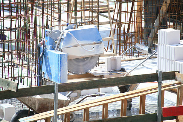 istock construction work of stone cutting by cut-off saw 178173562