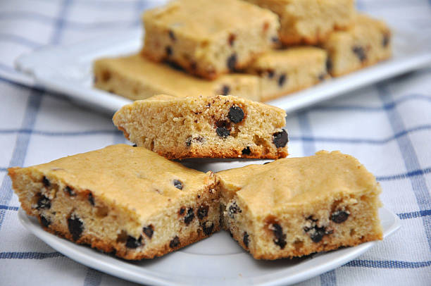 Chocolate Chip Blondies Home made Chocolate Chip Blondies blondy stock pictures, royalty-free photos & images