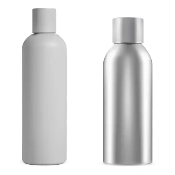 Vector illustration of Deodorant spray bottle. Aerosol container blank