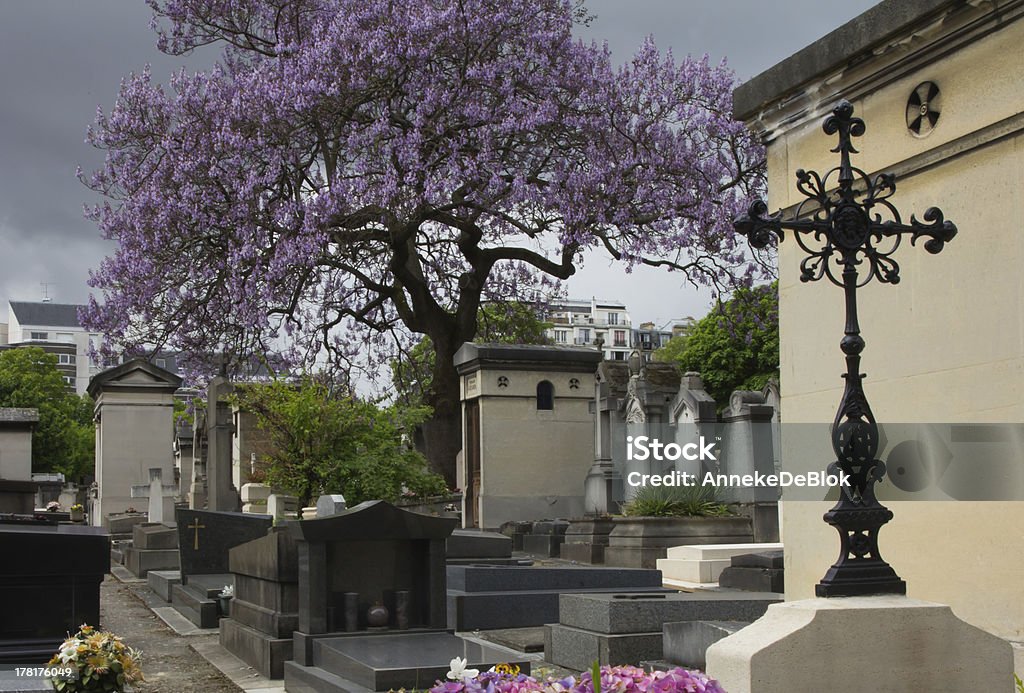 Arbre magnifique sur un cimetière Catalpa - Photo de Antique libre de droits