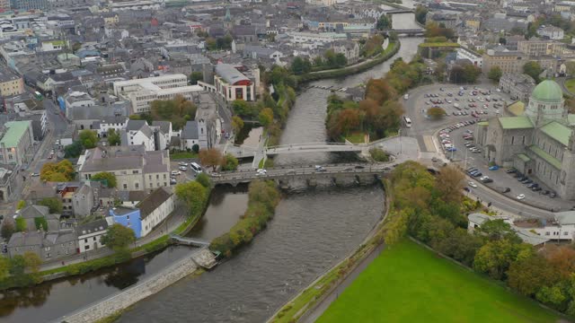 Rush our in Galway City, featuring the Corrib bridges and the cathedral