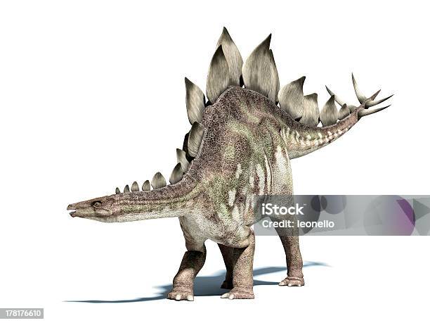 Stegosaurus Dinosaur Isolated On White Clipping Path Including Stock Photo - Download Image Now