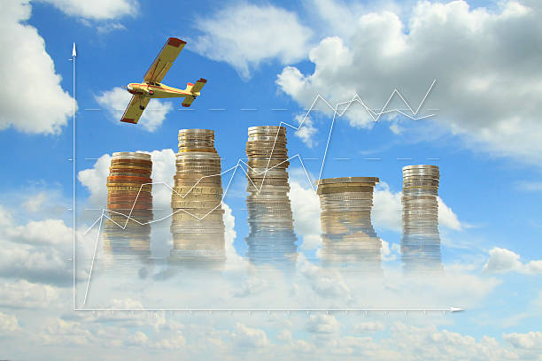 istock Yellow Aircraft and Growth Diagram against the Sky 178176685