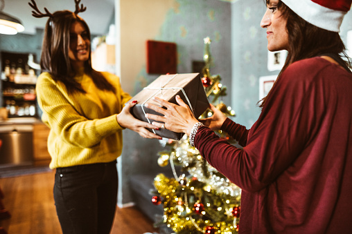 exchanging the gift for christmas