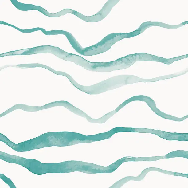 Vector illustration of Seamless pattern with watercolor waves