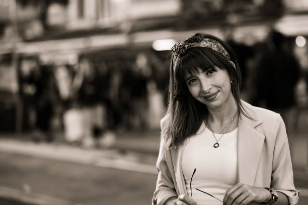 Young woman portrait on the outside.