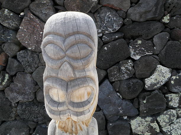 istock Tiki Statue and Lava Rock Wall 178178578