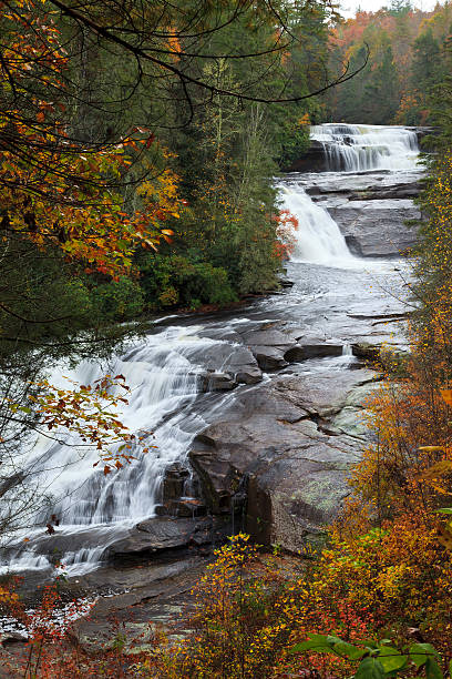 tripla cascata nella foresta statale dupont - triple falls immagine foto e immagini stock