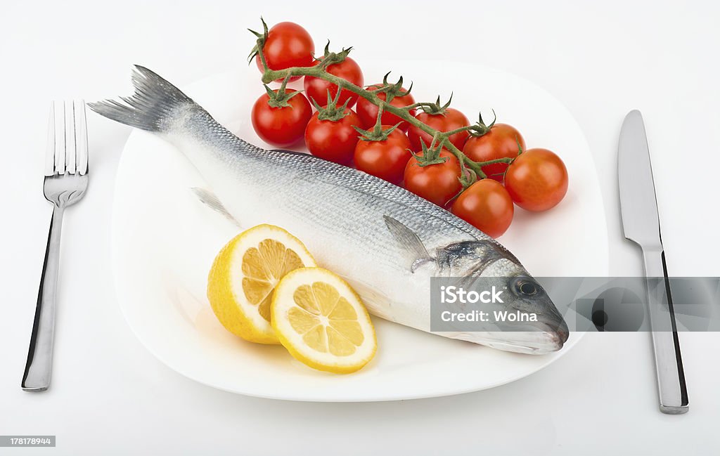 魚、トマト、レモン - かんきつ類のロイヤリティフリーストックフォト