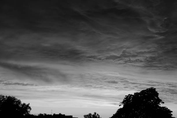istock Black and white landscape. Mesmerizing contrasting clouds. 1781797334