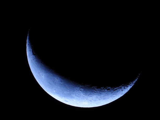 istock moon in wanning crescent phase with dark sky in the background 1781797380