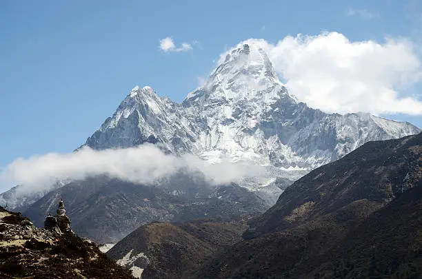 Photo of Summit of Ama Dablam mountain,3rd most popular Himalayan peak