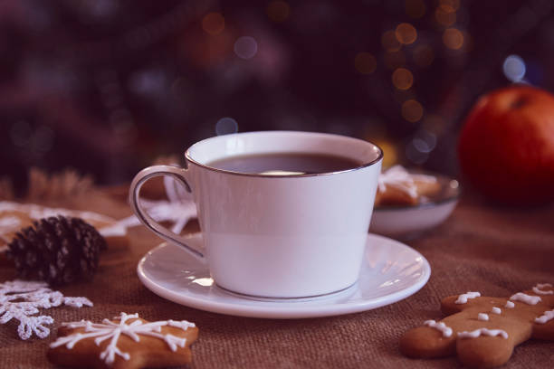 istock White coffee cup close up, template among handmade cookies 1781825043