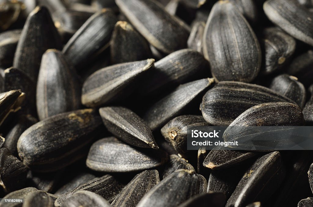 Gros plan d'huile de graines de tournesol noirs - Photo de Agriculture libre de droits