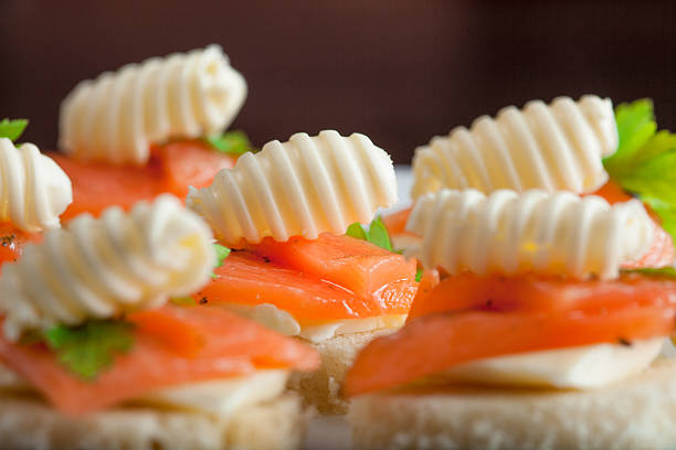 istock Appetizing sandwiches with salmon and butter 178183673