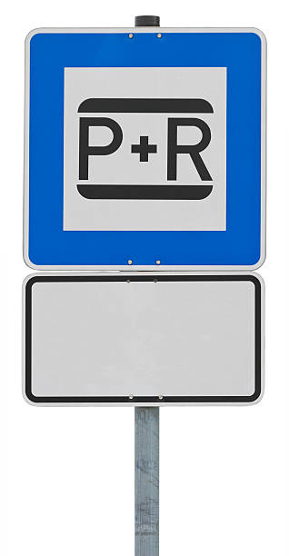 traffic sign - park and ride (clipping path included) stock photo