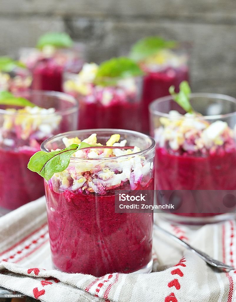 beet root verrine Appetizer Stock Photo