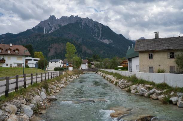 istock Small river flowing through the village of Toblach 1781867148