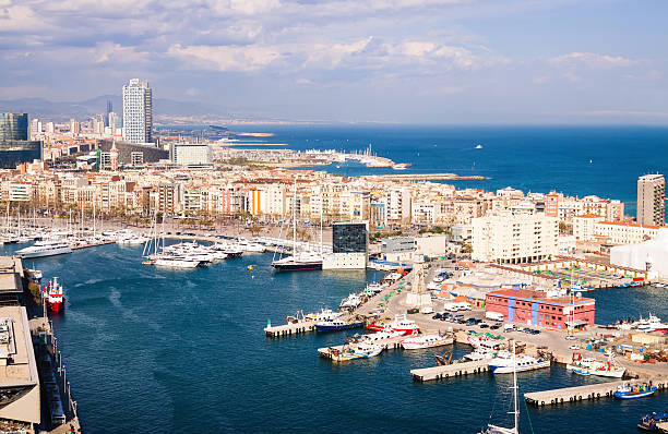 istock Port Vell in Barcelona from high point 178188424