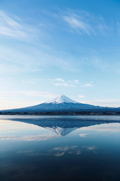 Mt. Fuji an inverted image of Mt  Fuji lake kawaguchi stock pictures, royalty-free photos & images