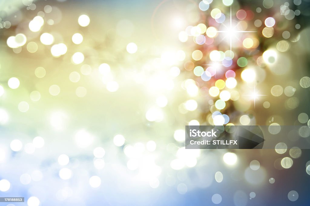 Abstract background Stars and circles space background Christmas Lights Stock Photo