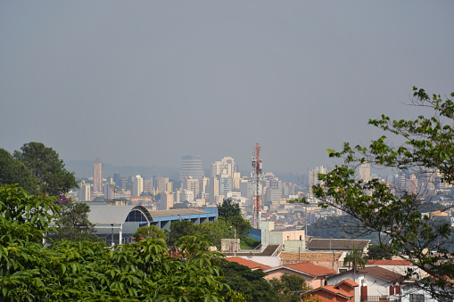 View of downtown buildings on a sunny morning, Jundiaí, São Paulo State, Brazil