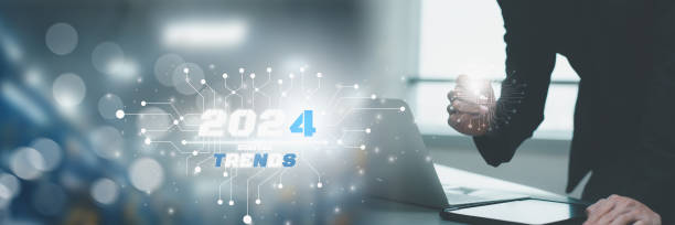 istock Happy new year 2024 concept digital trends, new world full modernity advanced technology intelligence businessman control computer with artificial intelligence or AI marketing and business analysis 1781935053