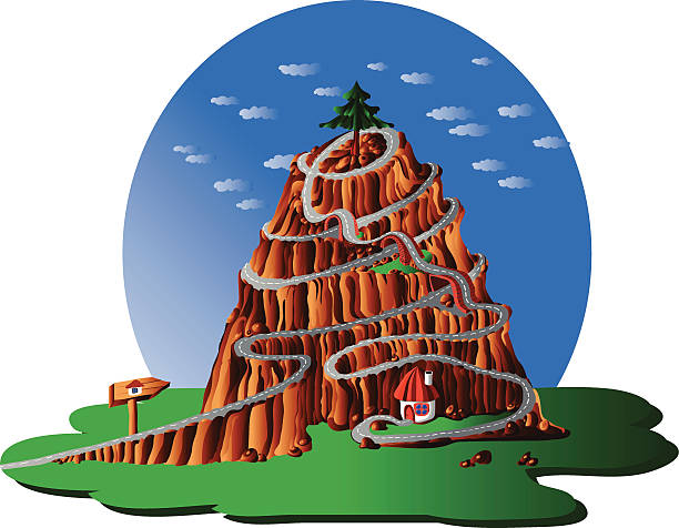 mountain landscape vector art illustration