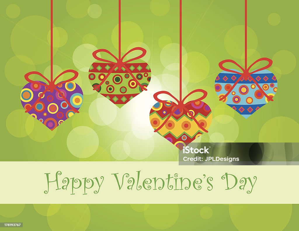 Coeurs pour la Saint-Valentin, Illustration vectorielle des éléments de suspension - clipart vectoriel de Affiche libre de droits