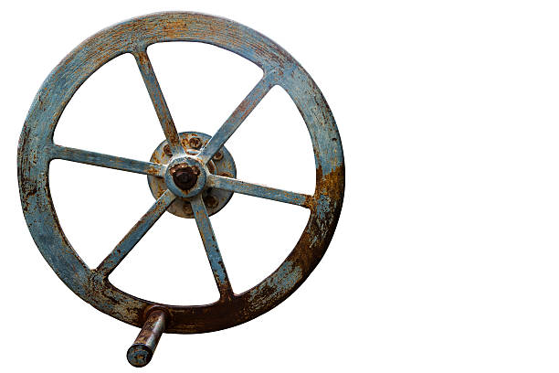 istock Isolated of old rusty floodgate valve 178194108