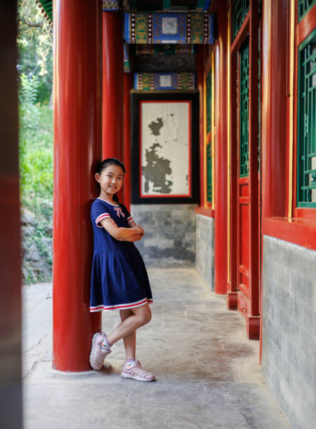 istock Little girl in a Chinese classical style building 1781960480