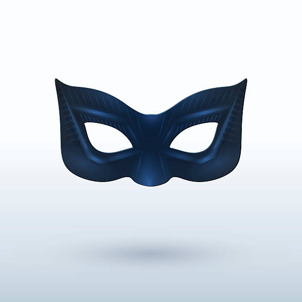Black leather superhero mask on background Black Leather Mask for Superhero. Vector Illustration. mask stock illustrations