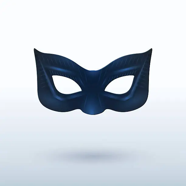 Vector illustration of Black leather superhero mask on background