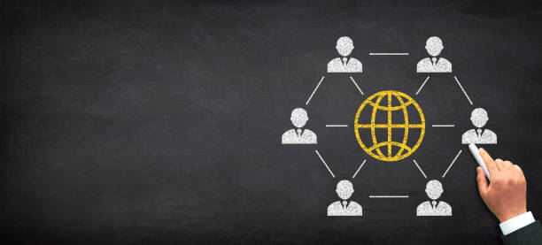 istock Global business network on chalkboard 1781967437