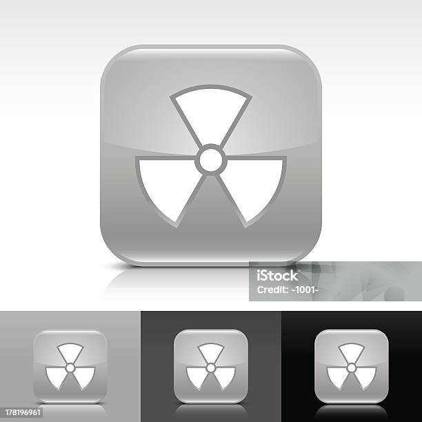 Gris De Radiation Brillant Icône Web Bouton Internet Carré Arrondi Vecteurs libres de droits et plus d'images vectorielles de Arme nucléaire