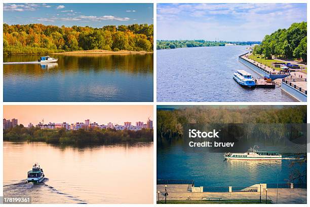 Pasajeros Crucero Por El Río Collage De Foto de stock y más banco de imágenes de Basilea - Suiza - Basilea - Suiza, Crucero - Barco de pasajeros, Agua