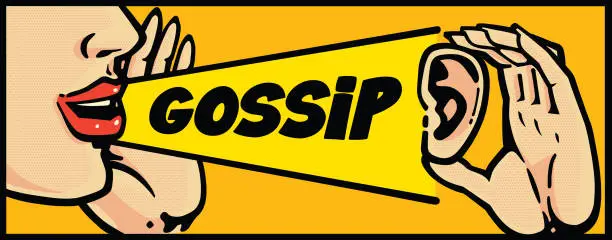 Vector illustration of Gossip, Comic Book style