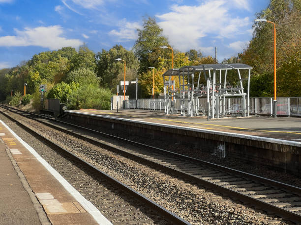 istock Generic Diesel powered railway line station in the English countryside. 1781994876