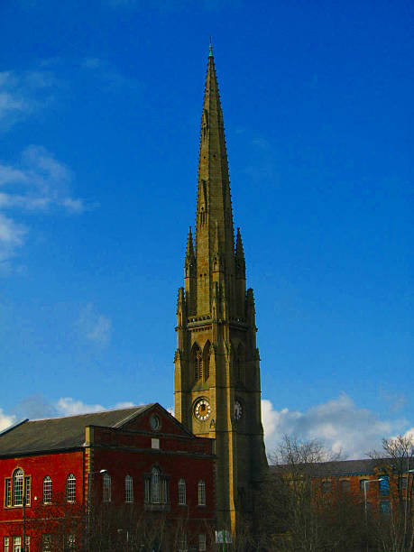 istock Church Tower With Clock In A Sunny Day 178199858