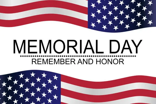 Vector illustration of USA Memorial Day background vector illustration. Typography