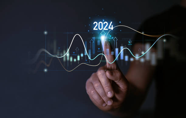 istock Businessman draw growth graph a year 2024 of business and data analysis. Development to success in year 2024. 1782021747